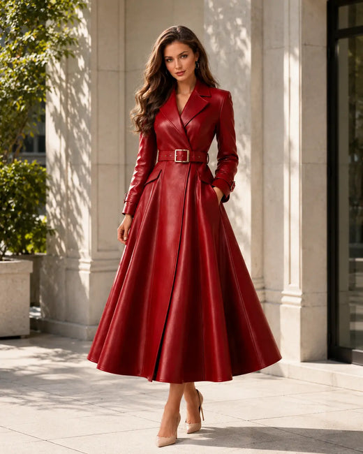 Belted Leather Coats