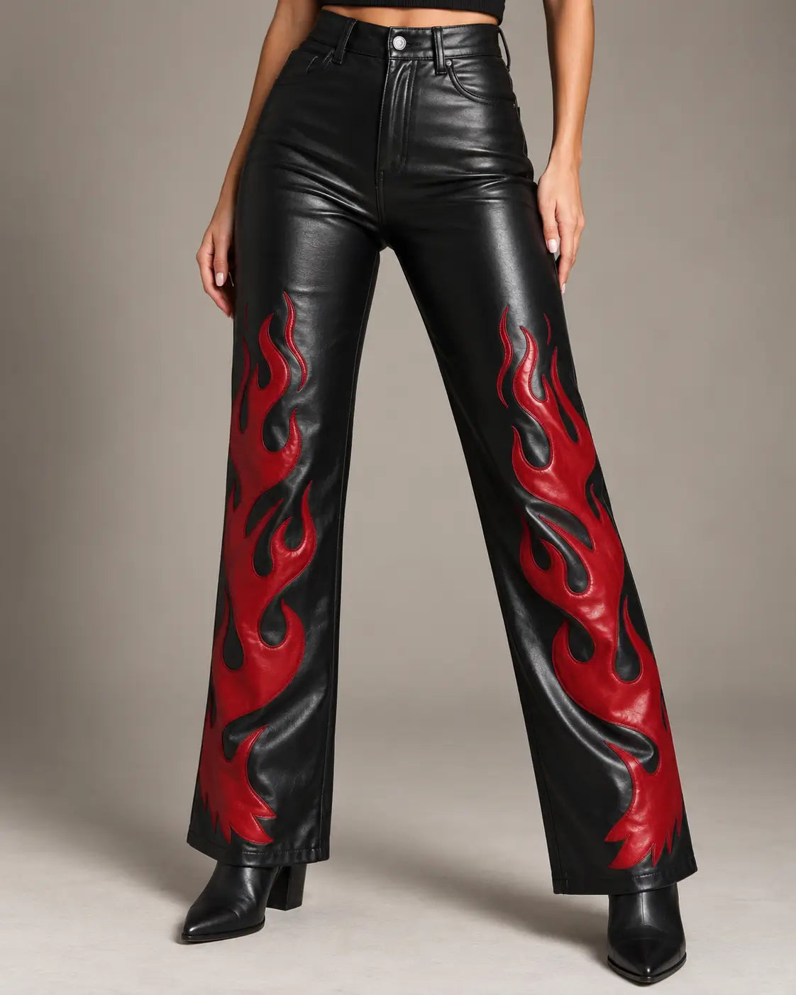 Red Flame Leather Pants – view 3