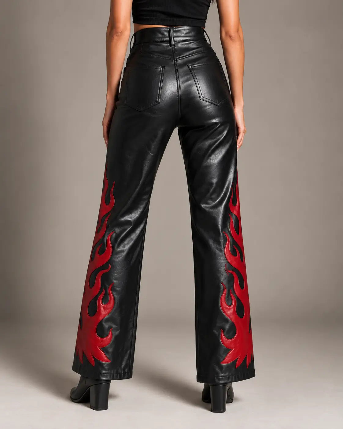 Red Flame Leather Pants – view 4