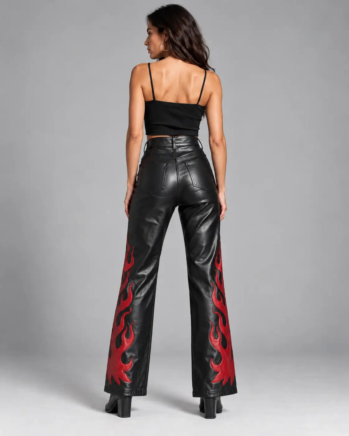 Red Flame Leather Pants – view 2
